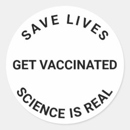 Adesivo Redondo Vacinar, ciência é real, salvar vidas Personalizad