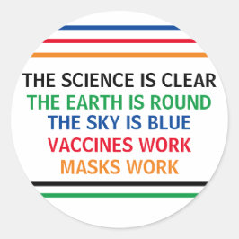 Adesivo Redondo Vacinas Trabalham Máscaras Trabalhando Prova Cient