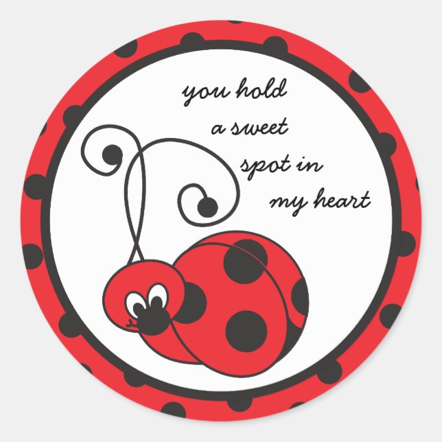 Adesivo Redondo Vadia da Itty Ladybug "Obrigado" Sticker (Frente)