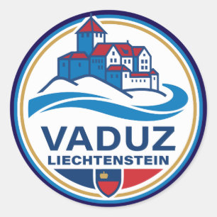 Adesivo Redondo Vaduz Liechtenstein Europa