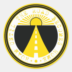 Adesivo Redondo vagueie até que a estrada se transforme casa