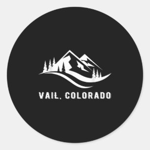 Adesivo Redondo Vail Colorado Mountain Souvenir Memabilia Winte