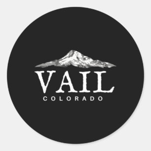 Adesivo Redondo Vail Colorado Mountain Town