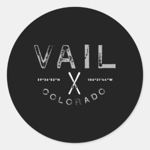 Adesivo Redondo Vail Colorado Ski