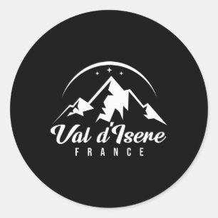 Adesivo Redondo Val D'isere France Ski Resort Skiting Snowboard