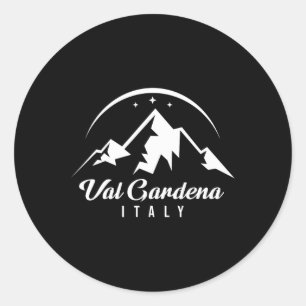 Adesivo Redondo Val Gardena Itália Ski Resort Skiting Snowboard S