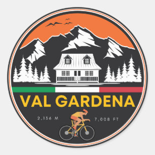 Adesivo Redondo val gardena passeio de bicicleta italiano