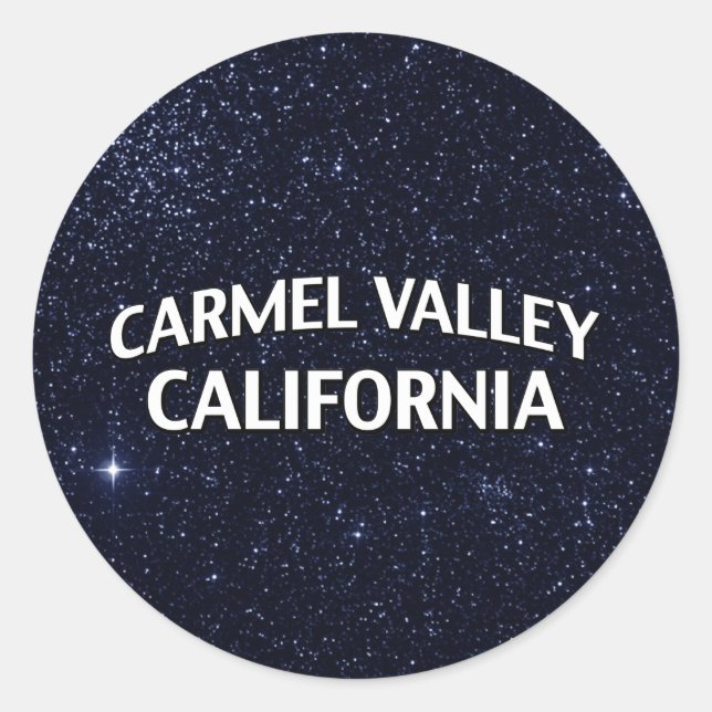 Adesivo Redondo Vale Califórnia de Carmel (Frente)