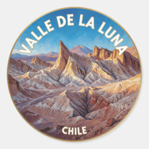 Adesivo Redondo Vale Da Lua Chile Paisagem Desértica Lunar