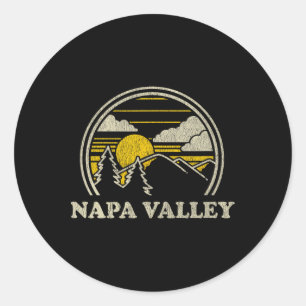 Adesivo Redondo Vale de Napa Califórnia Ca Camiseta Vintage Caminh