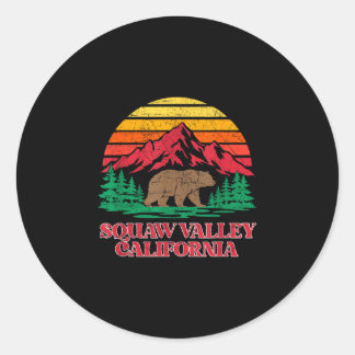 Adesivo Redondo vale olímpico urso pardo vintage califórnia