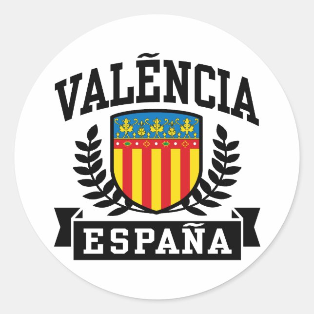 Adesivo Redondo Valencia Espana (Frente)