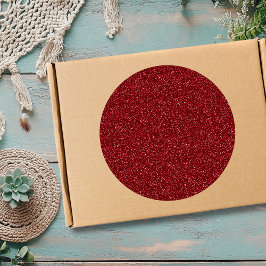 Adesivo Redondo Valentine Clássico Vermelho Glitter Moderno