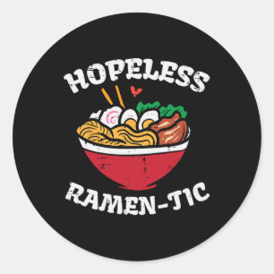 Adesivo Redondo Valentine Day Sem Esperança Ramen Tic Comidas Japo