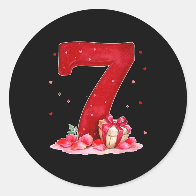 Adesivo Redondo Valentine’s Day 67 Filled With Heart Funny Six Sev (Frente)