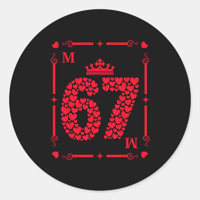 Adesivo Redondo Valentine’s Day 67 Filled With Hearts Card Six Sev (Frente)