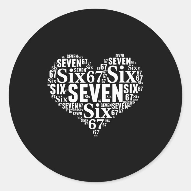 Adesivo Redondo Valentine’s Day 67 Meme 67th Birthday 6 7 Valentin (Frente)