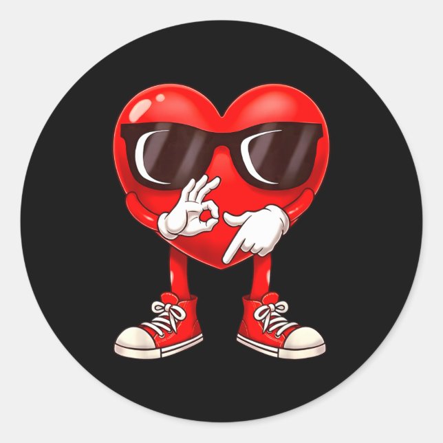 Adesivo Redondo Valentine Six Seven 6 7 Meme Funny Heart Gen Z Alp (Frente)