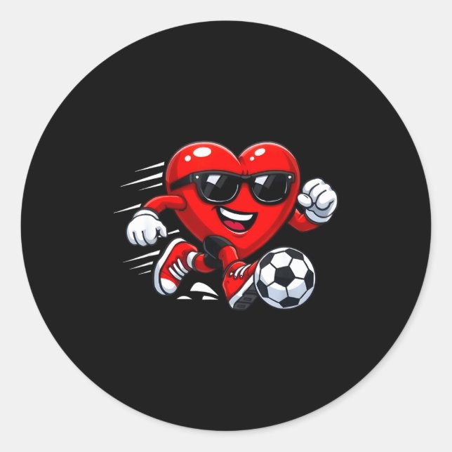 Adesivo Redondo Valentine Soccer Heart Drip Srt Love Valentines Da (Frente)