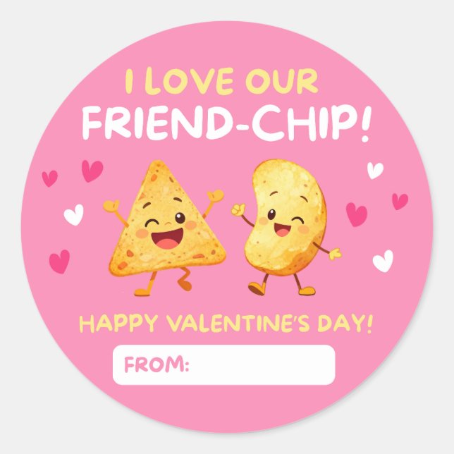 Adesivo Redondo Valentine Stickers Printable for Kids (Frente)