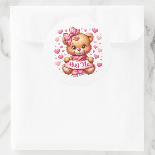 Adesivo Redondo Valentine Teddy Stickers (Bolsa)