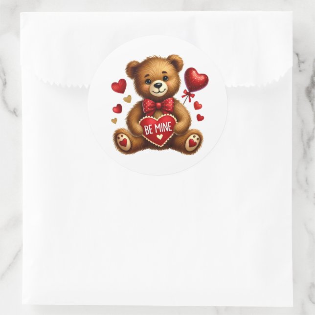 Adesivo Redondo Valentine Teddy Stickers (Bolsa)