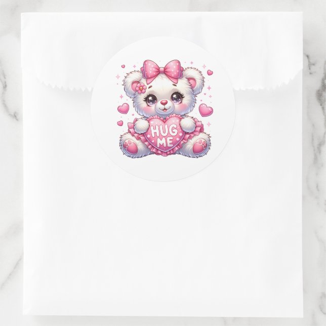 Adesivo Redondo Valentine Teddy Stickers (Bolsa)