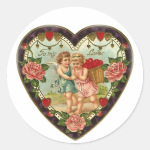 Adesivo Redondo Valentine Vitoriano Para o Meu Amor II