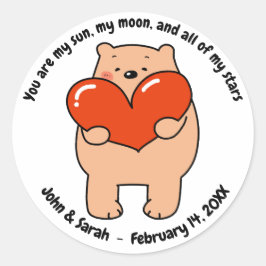 Adesivo Redondo Valentine's Day Dog Love Heart