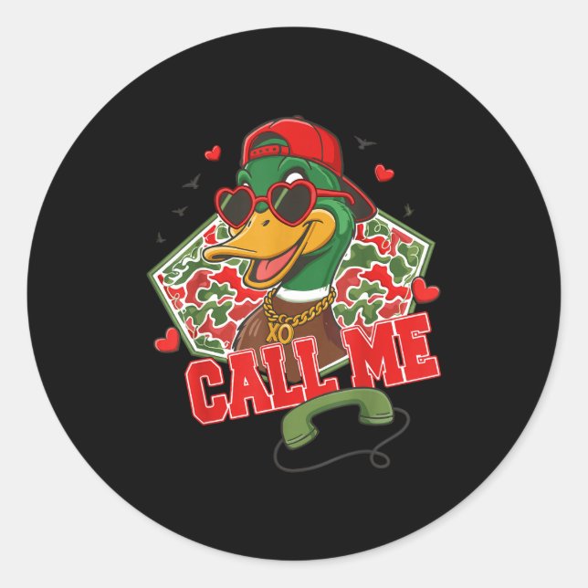 Adesivo Redondo Valentine's Day Duck Hunting Camo Call Me Toddler  (Frente)