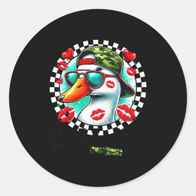 Adesivo Redondo Valentine's Day Duck Hunting Camo Call Me Toddler  (Frente)