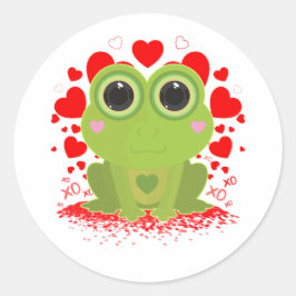 Adesivo Redondo Valentine's Day Frog