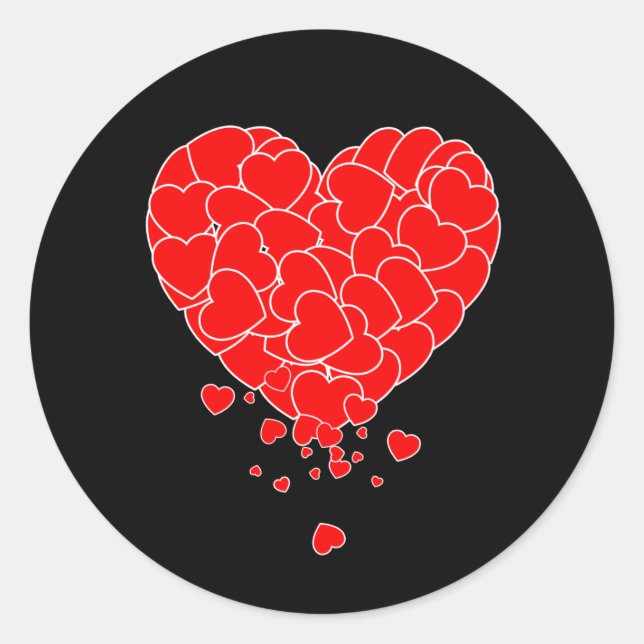 Adesivo Redondo Valentine's Day - Heart Of Hearts (Frente)