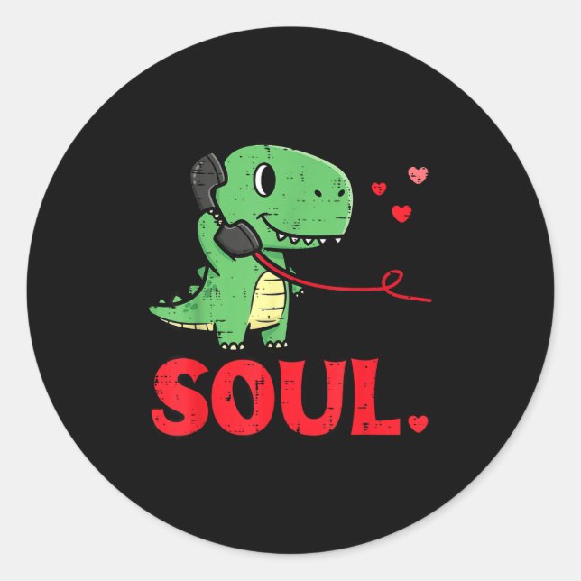 Adesivo Redondo Valentines Day Matching Soulmates Soul Dino Trex C (Frente)