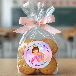 Adesivo Redondo Valentine's Day Modern Gift with Cute Princess