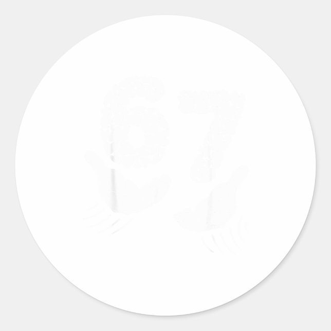 Adesivo Redondo Valentines Day Six Seven 6 7 Meme Hand Heart 67 Me (Frente)