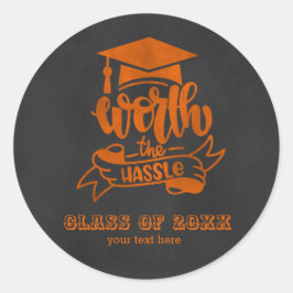 Adesivo Redondo Valeu a pena - Laranja