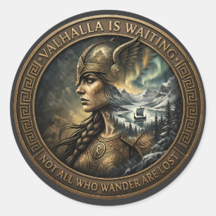 Adesivo Redondo Valhalla está Esperando: Medalha do Espírito da Va