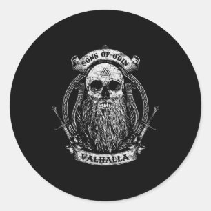 Adesivo Redondo Valhalla Odin Viking Motif