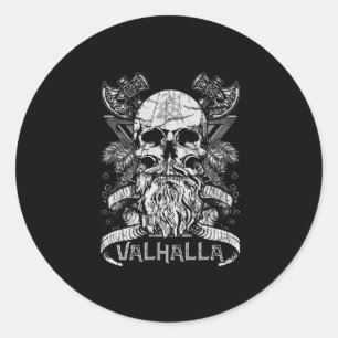 Adesivo Redondo Valhalla Odin Viking Motif