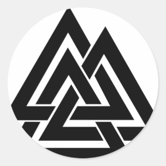 Adesivo Redondo Valknut Viking Nordic Protection Symbol Odin