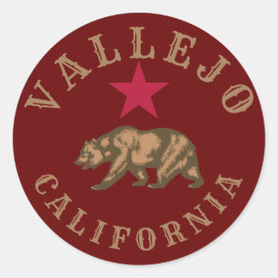 Adesivo Redondo Vallejo, California Classic Round Sticker
