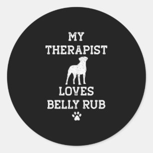 Adesivo Redondo Valley Bulldog My Therapist ama Belly Rub