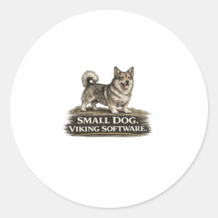 Adesivo Redondo Vallhund Sueco – Software Viking Pequeno Cachorro