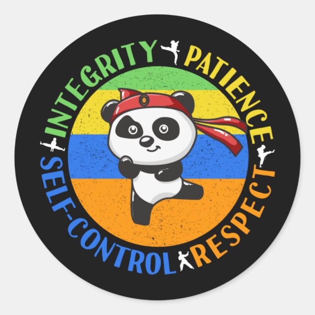 Adesivo Redondo Valores de Artes Marciais - Meninos Karate Mindset (Frente)