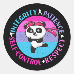 Adesivo Redondo Valores de Artes Marciais - Mindset Girly Karate