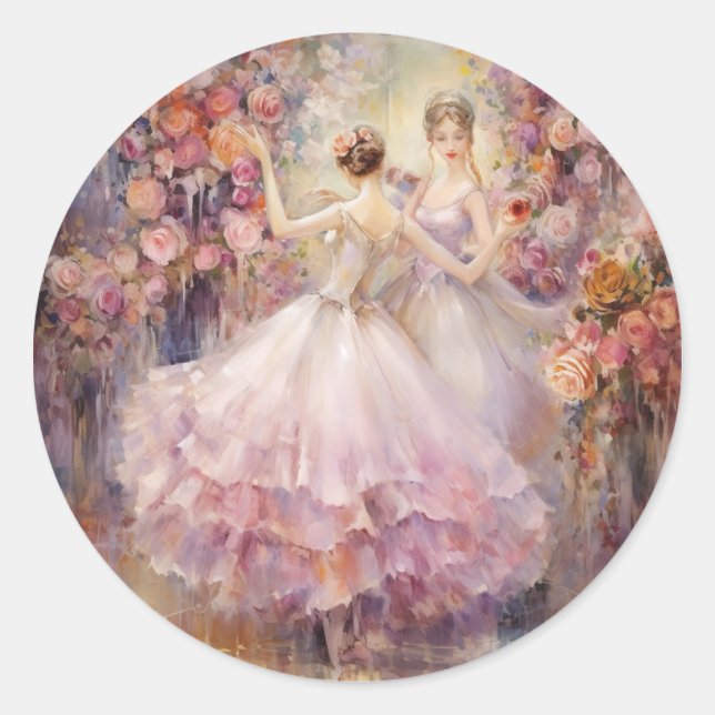 Adesivo Redondo Valsa das Flores Ballet O Quebra-Nozes (Frente)