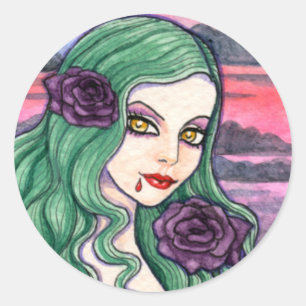 Adesivo Redondo Vamire Gothic Sticker de Ann Howard