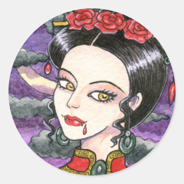Adesivo Redondo Vamire Gothic Sticker de Ann Howard (Frente)