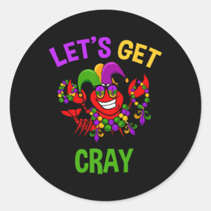 Adesivo Redondo Vamos Arranja Cray Mardi Gras Engraçada Lata